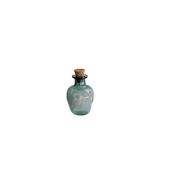 Verde azulado Botellas de deseos vacías de vidrio en miniatura, con tapón de corcho, accesorios de casa de muñecas micro jardín paisajístico, accesorios de fotografía decoraciones, cerceta, 20x27 mm