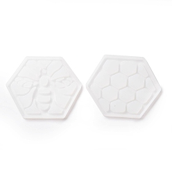 Белый Силиконовые формы для подставок в форме пчелы и сот своими руками, формы для литья смолы, для изготовления ювелирных изделий из эпоксидной смолы, шестиугольник, белые, 105x125x8 мм и 105x122x8 мм, 2 шт / комплект