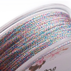 Colorful Polyester Metallic Thread, Colorful, 1mm, about 32.8 yards(30m)/roll