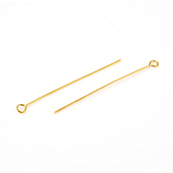 Золотой 304 штыри из нержавеющей стали, золотые, 40 мм, отверстие : 2 мм, штифты : 0.6 мм