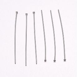 Stainless Steel Color 304 Stainless Steel Flat Head Pins, Stainless Steel Color, 36x0.7mm, Head: 1.7mm
