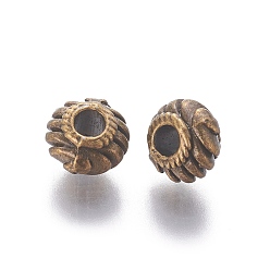 Bronze Antique  Perles de séparateur de style tibétain , sans cadmium et sans nickel et sans plomb, rondelle, bronze antique, 6x4mm, Trou: 2mm