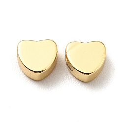 Real 18K Gold Plated Brass Beads, Cadmium Free & Lead Free, Heart, Real 18K Gold Plated, 4.5x5x2.5mm, Hole: 1.2mm