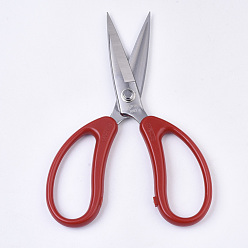 Red Stainless Steel Scissors, Sewing Scissors, with Plastic Handle, Red, 202x100x12.5mm