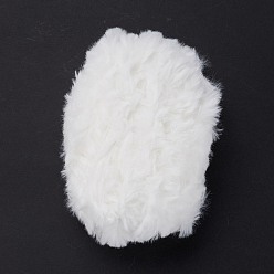 Blanc Fils de polyester et de nylon, laine de vison imitation fourrure, pour le tricot de bricolage manteau doux écharpe, blanc, 4.5mm