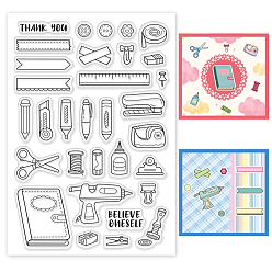 Tool Tampons en plastique PVC, pour scrapbooking diy, album photo décoratif, fabrication de cartes, feuilles de timbres, modèle d'outils, 16x11x0.3 cm