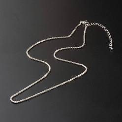 Stainless Steel Color 304 Stainless Steel Box Chain Necklaces, with Lobster Claw Clasps, Stainless Steel Color, 45.8x0.2cm
