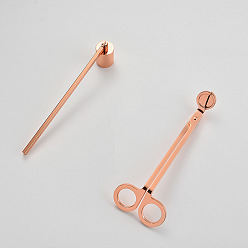 Rose Gold 2Pcs Stainless Steel Candle Accessory Set, Candle Wick Trimmer and Candle Snuffer, Rose Gold, 18x6x0.4cm