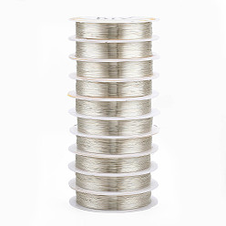 Серебро Круглая медная проволока для ювелирных изделий, долговечный, серебряные, 28 датчик, 0.3 мм, около 51.18 футов (15.6 м) / рулон