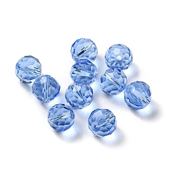 Cornflower Blue Glass Imitation Austrian Crystal Beads, Faceted, Round, Cornflower Blue, 10mm, Hole: 1mm