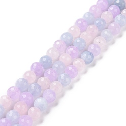 Mixed Stone Natural Aquamarine & Rose Quartz & Amethyst Beads Strands, Faceted, Round, 6x6mm, Hole: 0.8mm, about 67pcs/strand, 15.43''(39.2cm)