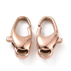 Rose Gold Ion Plating(IP) 304 Stainless Steel Lobster Claw Clasps, Rose Gold, 15x8x4.5mm, Hole: 1mm.