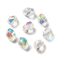 Clair AB Verre imitation perles de cristal autrichien, facette, pépite, clair ab, 13x10x10mm, Trou: 1mm