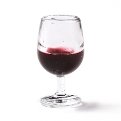 Claro Colgantes de resina transparente, colgante de copa/copa de vino tinto, Claro, 38x20.5 mm, agujero: 3 mm