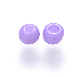 Lilas 12/0 perles de rocaille rondes en verre de peinture de cuisson, lilas, 1.5~2x1.5mm, trou: 0.5~1 mm, environ 30000 pièces / livre