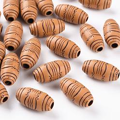 Седло Коричневый Имитация деревянные бусины акриловые, овальные, седло коричневый, 19x10 мм, Отверстие : 3 мм , около 520 шт / 500 г