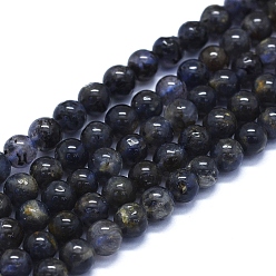 Iolite Natural Iolite Beads Strands, Round, 6mm, Hole: 1mm, about 63~70pcs/Strand, 15.35 inch(39cm)