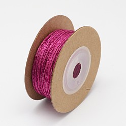 Medium Violet Red Braided Nylon Threads, Medium Violet Red, 1mm, about 14.21 yards(13m)/roll