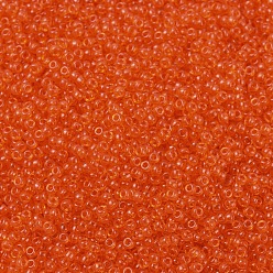 (RR139) Transparent Tangerine Perles rocailles miyuki rondes, perles de rocaille japonais, (rr 139) mandarine transparente, 11/0, 2x1.3mm, trou: 0.8 mm, environ 5500 pcs / 50 g