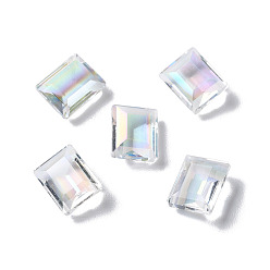 Claro AB Cabujones de diamantes de imitación de vidrio transparente, facetados, Rectángulo, señaló hacia atrás, claro ab, 10x8x4.5 mm