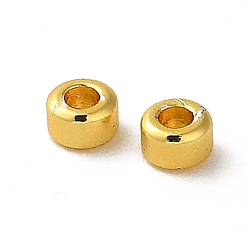 Golden Rack Plating Brass Spacer Beads, Long-Lasting Plated, Flat Round, Golden, 4x2.5mm, Hole: 2mm