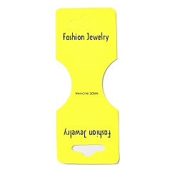 Yellow Foldable Paper Jewelry Display Header with Hanging Hole, Rectangle with Word Fashion Jewelry, Yellow, Finished Product: 4.5x3.5x0.3cm, 9.2x3.5x0.05cm, Hole: 18.5x7mm