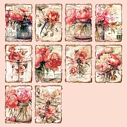 Flower 30Pcs Scrapbook Paper Pads, for DIY Album Scrapbook, Greeting Card, Background Paper, Rectangle, Flower, 140x100mm