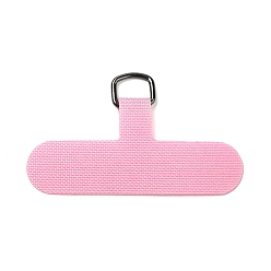 Hot Pink Cloth Mobile Phone Lanyard Patch, Phone Strap Connector Replacement Part Tether Tab for Cell Phone Safety, T- Shaped, Hot Pink, 3.45~3.5x6~6.05x0.06cm, Hole: 9x7mm