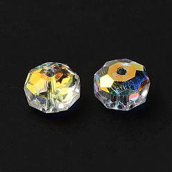 Cristal AB Perlas de vidrio transparentes, facetados, Rondana plana, crystal ab, 8x5 mm, agujero: 1.2 mm