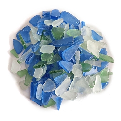 Random Color Glass Cabochons, Large Sea Glass, Tumbled Frosted Beach Glass for Arts & Crafts Jewelry, Irregular Shape, Random Color, 10~50mm, about 1000g/bag