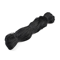 Black Chinese Waxed Cotton Cord, Black, 2mm, about 382.76 yards(350m)/bundle