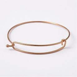 Golden Adjustable Ion Plating(IP) 304 Stainless Steel Expandable Bangle Making, Golden, 61~62mm