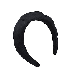 Black Fashion Solid Soft Cloth Hair Bands, Twist Wide Hair Bands Accessories for Women Girls, Black, 180x170x35mm
