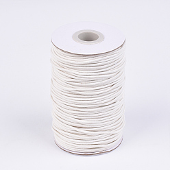 Beige Cordon élastique rond, avec l'extérieur de la fibre et caoutchouc à l'intérieur, beige, 2mm, environ 76.55 yards (70m)/rouleau