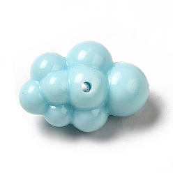 Bleu Ciel Perles acryliques opaques, nuage, bleu ciel, 25x17x13mm, Trou: 1.6mm, environ250 pcs / 500 g