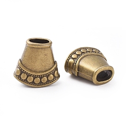 Antique Bronze Tibetan Style Bead Cones, Cadmium Free & Nickel Free & Lead Free, Column, Antique Bronze, 15x15x8mm, Hole: 6x3mm, Inner Diameter: 13x5.5mm