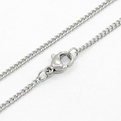 Stainless Steel Color Women's 304 Stainless Steel Twisted Chain Necklaces, with Lobster Claw Clasps, Stainless Steel Color, 17.7 inch(45cm)