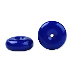 Medium Blue Opaque Resin Beads, Flat Round/Disc Pi, Medium Blue, 25x10mm, Hole: 2.6~2.8mm