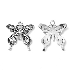 Antique Silver Tibetan Style Alloy Butterfly Pendants, Cadmium Free & Nickel Free & Lead Free, Antique Silver, 26.5x24x3mm, Hole: 2mm, about 420pcs/1000g