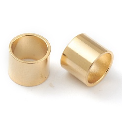 Real 24K Gold Plated Brass Tube Beads, Long-Lasting Plated, Tube, Real 24K Gold Plated, 7x6mm, Hole: 6mm