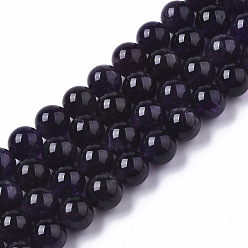 Amethyst Natural Amethyst Beads Strands, Round, Grade A, 10mm, Hole: 1mm, about 40pcs/strand, 15.35 inch(39cm)