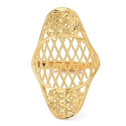 Rhombus Light Gold Brass Adjustable Rings for Women, Rhombus, US Size 9 3/4(19.5mm)