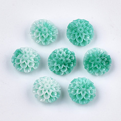Vert De Mer Clair Perles de corail synthétiques, teint, fleur de lotus, vert de mer clair, 15x16x9.5mm, Trou: 1.4mm