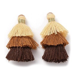Moccasin Polycotton Tassel Pendant Decorations, with Iron Loops, Moccasin, 34~45x4~5mm, Hole: 3mm