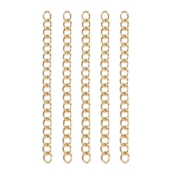 Real 18K Gold Plated 304 Stainless Steel Chain Extenders, Real 18K Gold Plated, 47~53x3mm