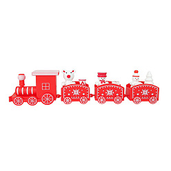 Crimson Plastic Mini Train Display Decoration, Christmas Ornaments, for Party Gift Home Decoration, Crimson, 45x195mm