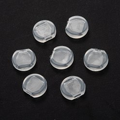 Clear Plastic Earring Pads, Clip Earring Cushions, For Clip-on Earrings, Clear, 8.5x9x3mm, Hole: 3x1.5mm