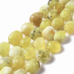Opale Jaune Jaunes naturelles perles d'opale brins, ovale, 9.5~19.5x8~13.5x5.5~13mm, Trou: 0.9~1.2mm, Environ 24~27 pcs/chapelet, 14.96~15.55'' (38~39.5 cm)