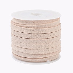 Wheat Faux Suede Cord, Faux Suede Lace, Wheat, 5x1.5mm, about 5.46 yards(5m)/roll, 25rolls/bag