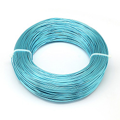 Turquoise Foncé Fil d'aluminium rond, fil d'artisanat en métal pliable, pour la fabrication artisanale de bijoux bricolage, turquoise foncé, Jauge 9, 3.0mm, 25m/500g(82 pieds/500g)